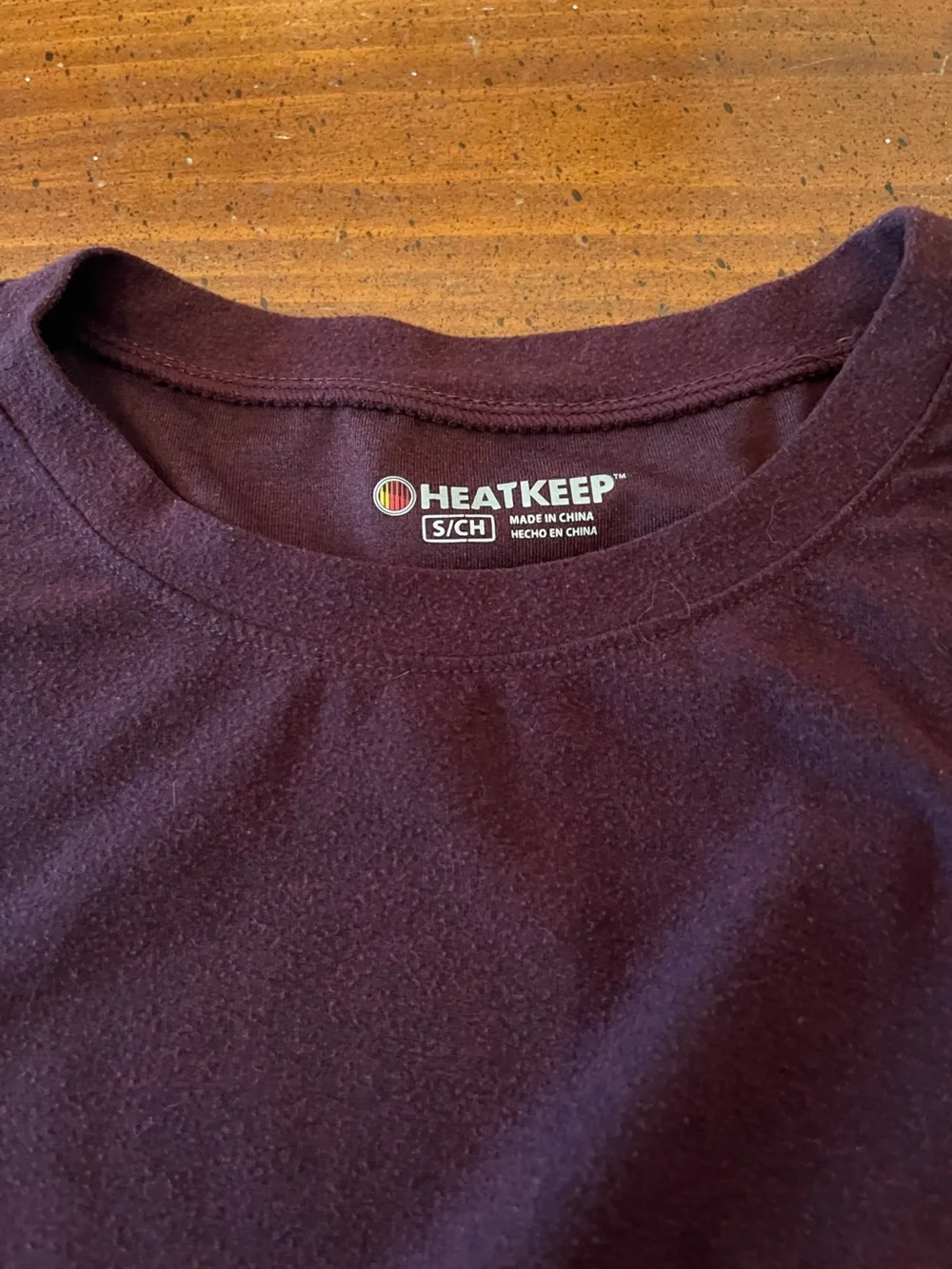 Heatkeep Burgundy Long Sleeve Base Layer Top - Size Small